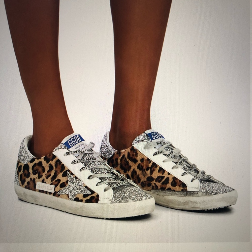 Golden Goose sparkle leopard sneakers